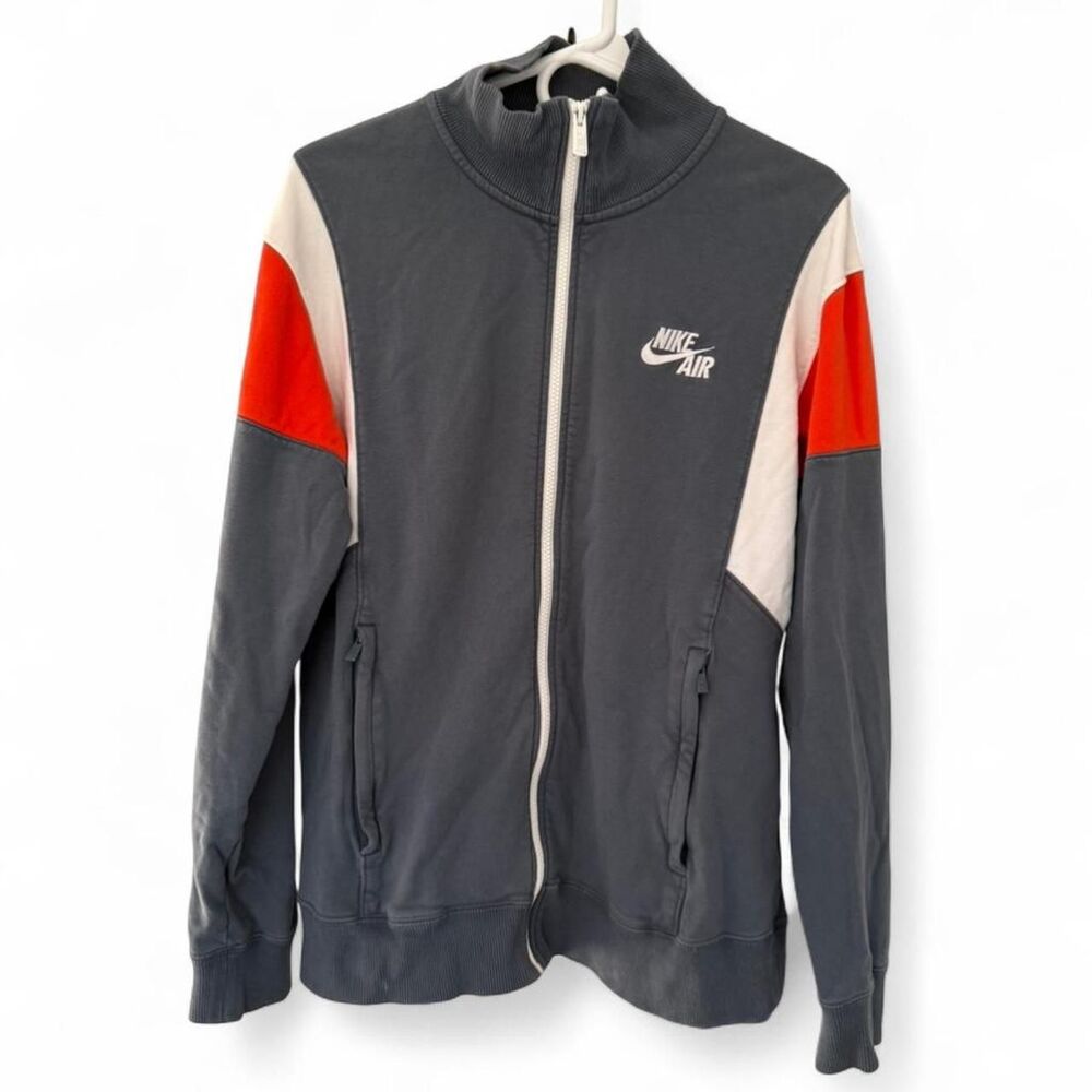 Nike Air Men's Grey, Orange & White Track Jacket Large